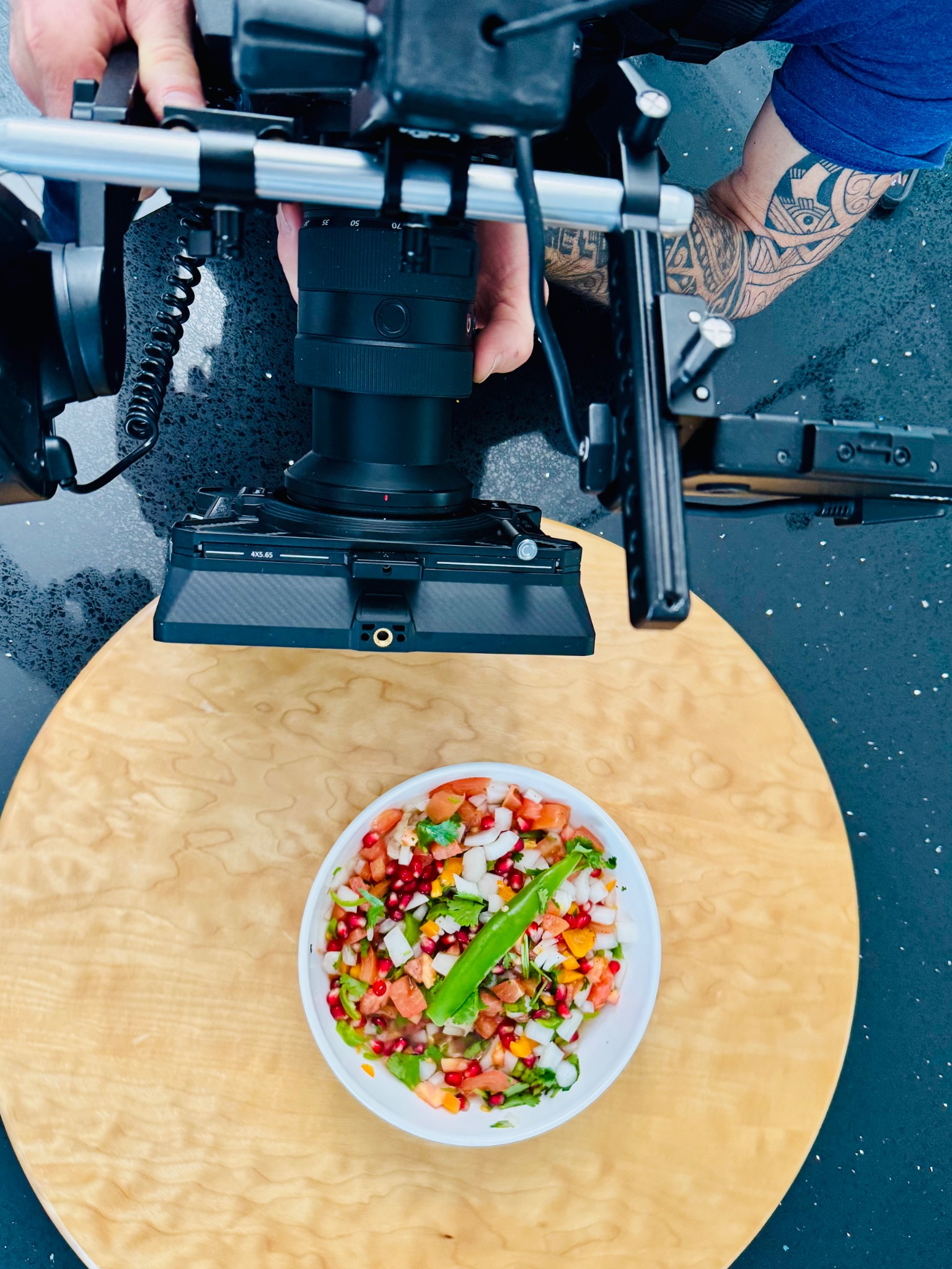 A finished, colourful dish photographed during the shoot